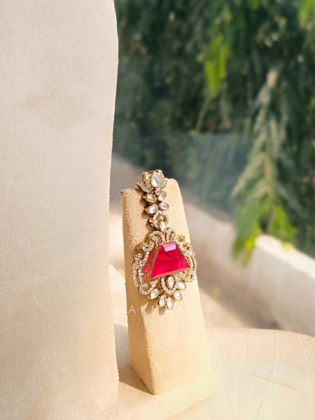 Scarlet Prism Stone Necklace Set