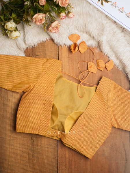 Mili Yellow Cotton Printed Blouse
