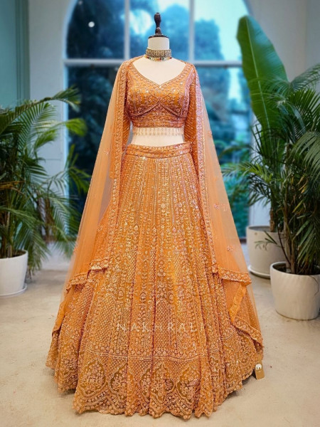 Citrine Shine Embroidered Lehenga
