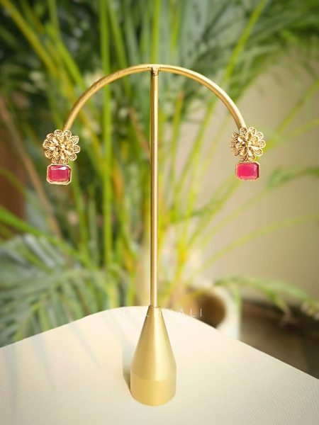 Rivana Magenta Stud Earrings