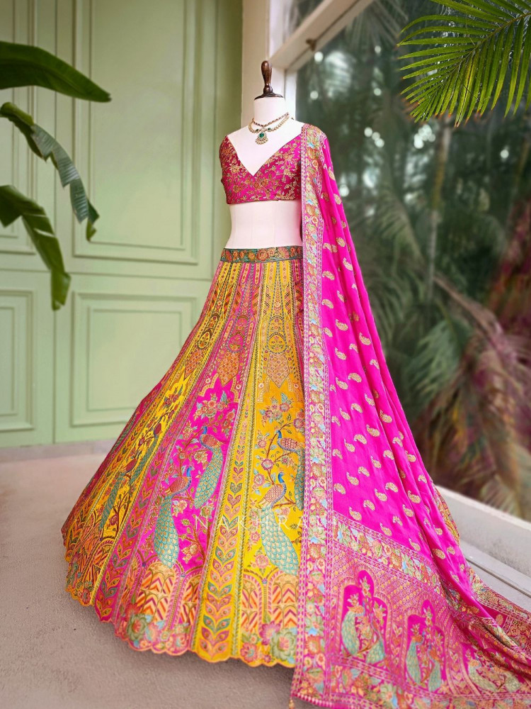 Image of Rangmayi Multicolor Unstitched Lehenga Set