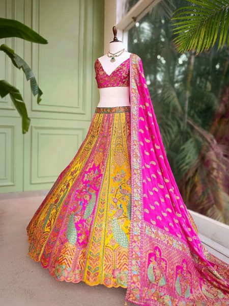 Rangmayi Multicolor Unstitched Lehenga Set