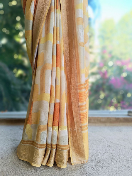 Arelia Mustard Art Silk Saree with Woven Border