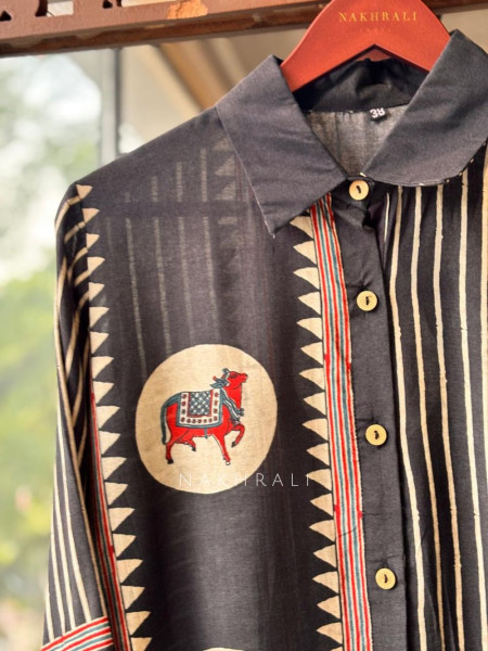 Gatha Black Printed Shirt in Soft Fabric