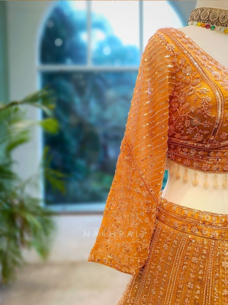 Citrine Shine Embroidered Lehenga
