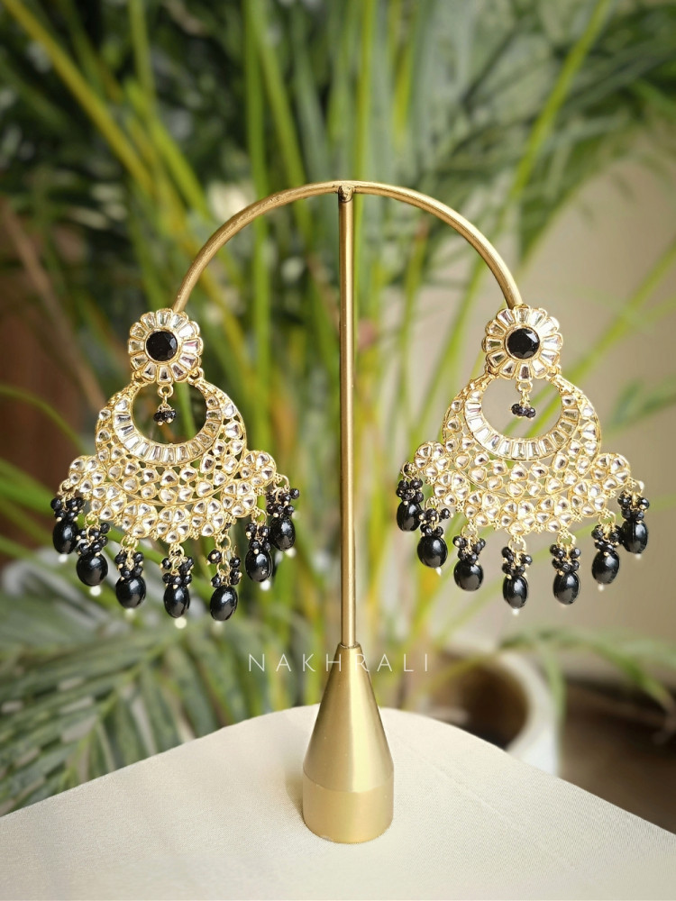 Image of Eternal Noir Kundan Earrings