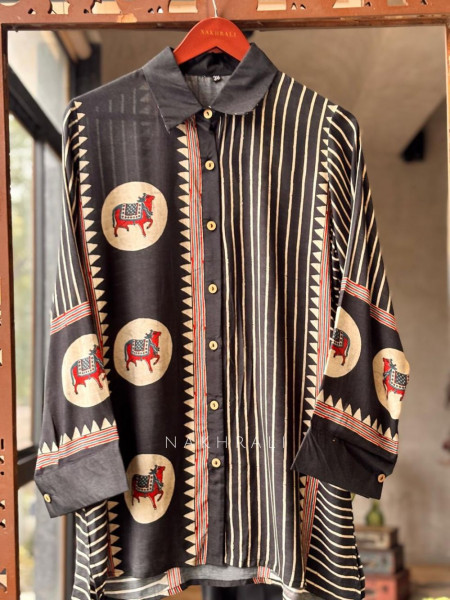 Gatha Black Printed Shirt in Soft Fabric