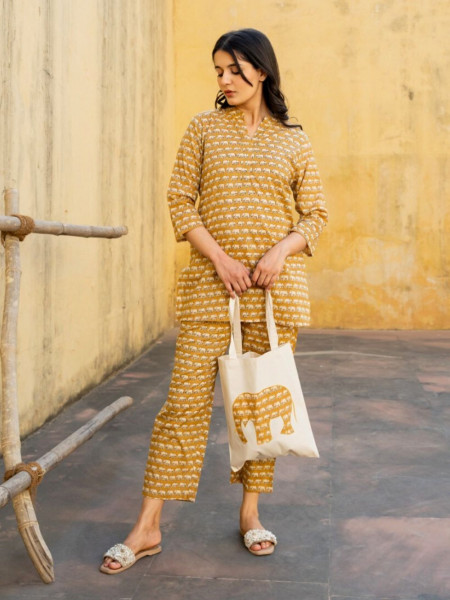 Rouge Ready Yellow Co-ord Set with Tote Bag
