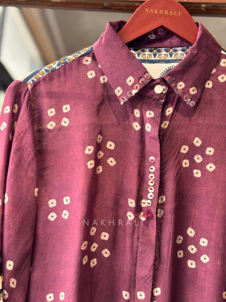 Gatha Maroon Printed Shirt in Soft Fabric