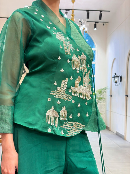 Fortune Regal Green Indo-Western Palazzo Set