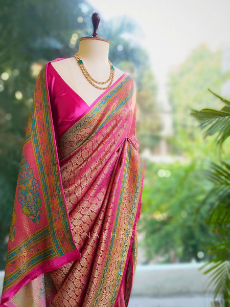 Empress Aura Magenta Modal Silk Zari Saree