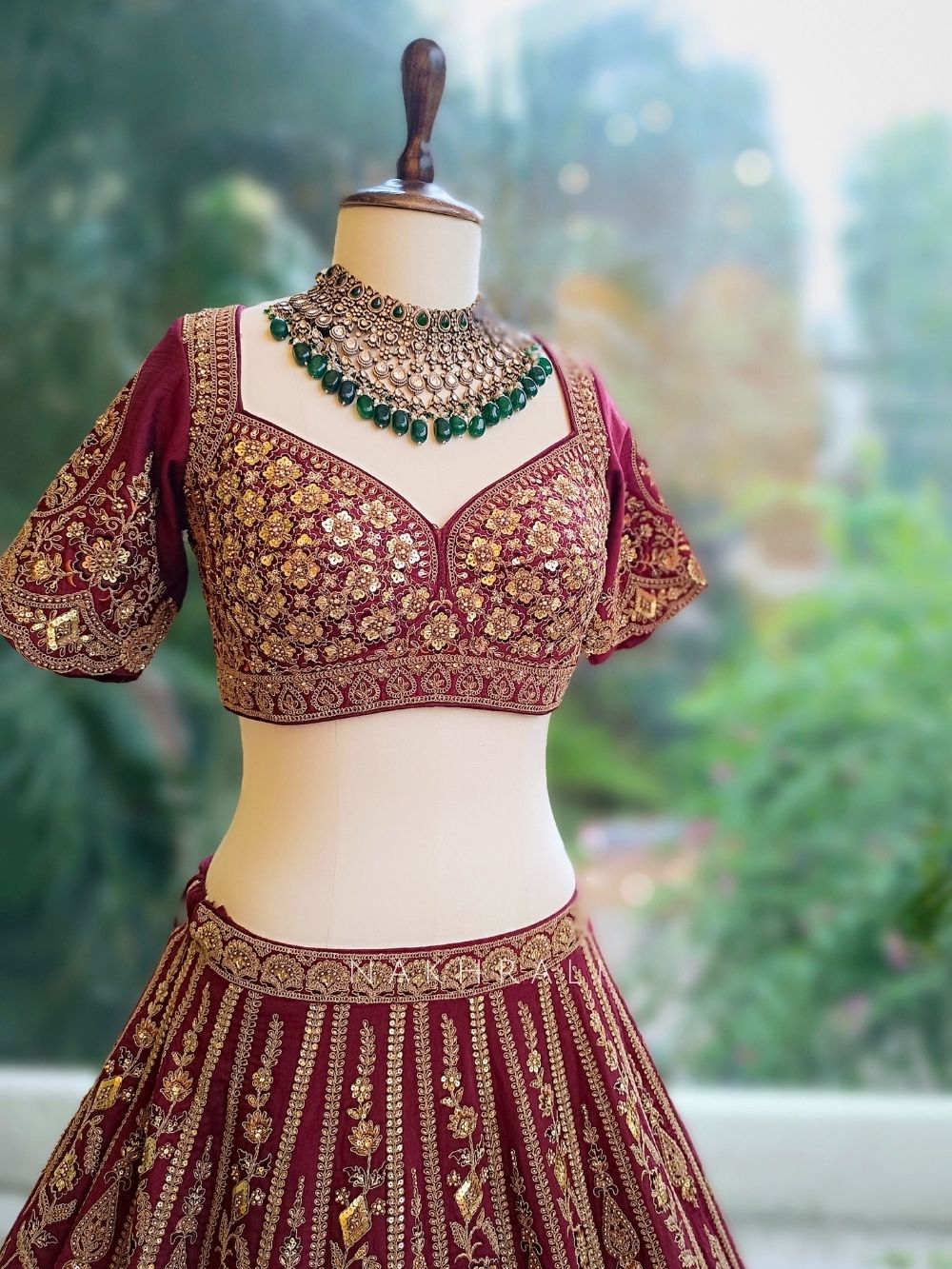 Zohra Maroon Bridal Lehenga with Hand Embroidery Zohra Maroon Bridal Lehenga with Hand Embroidery