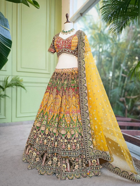 Mridula Multicolor Embroidered Lehenga Set with Sequin Stone Work