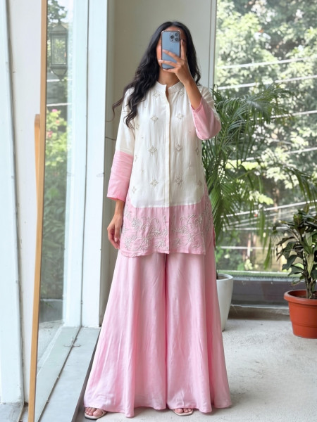 Primrose Candy Pink Kurta Palazzo Set