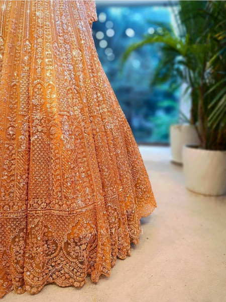 Citrine Shine Embroidered Lehenga