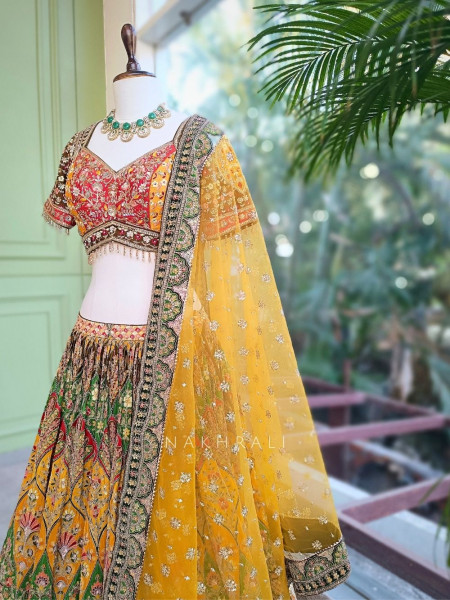Mridula Multicolor Embroidered Lehenga Set with Sequin Stone Work
