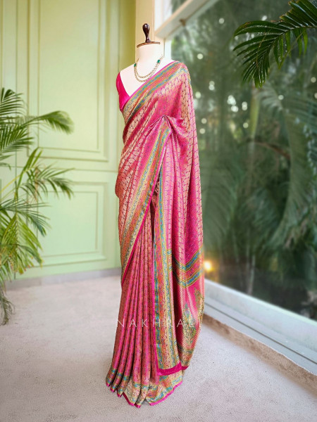Empress Aura Magenta Modal Silk Zari Saree