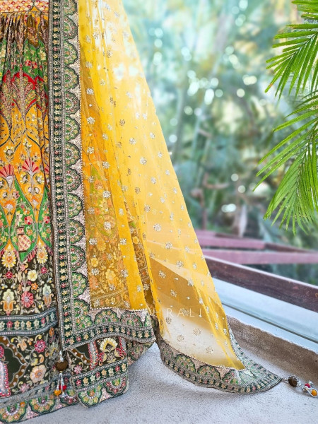 Mridula Multicolor Embroidered Lehenga Set with Sequin Stone Work