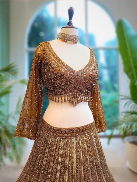 Regalia Bronze Embroidered Lehenga