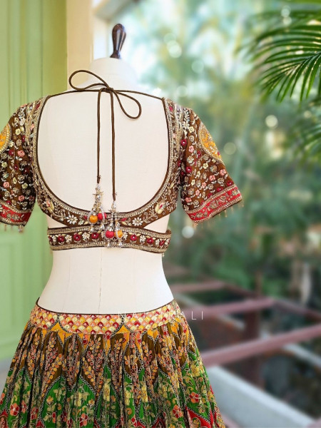 Mridula Multicolor Embroidered Lehenga Set with Sequin Stone Work