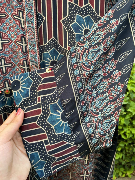 Vedya Charcoal Black Art Modal Printed Shirt