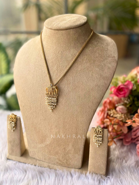 Gajraj Temple Long Necklace Set