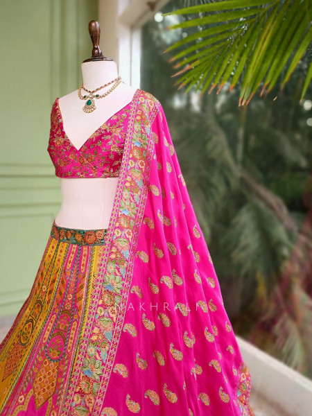 Rangmayi Multicolor Unstitched Lehenga Set