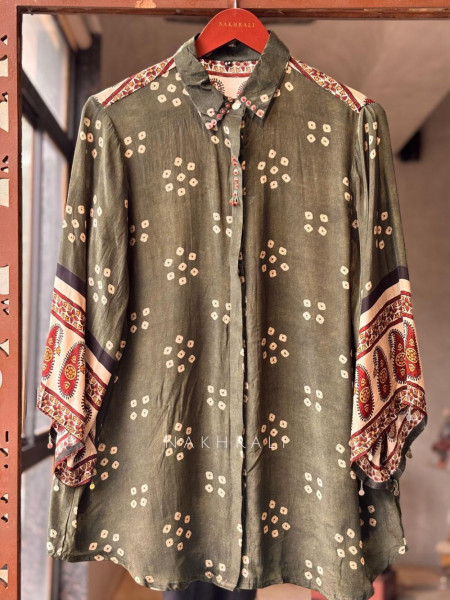 Gatha Brown Printed Shirt in Soft Fabric