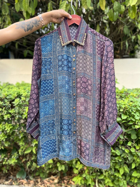 Shobhna Blue Printed Shirt in Soft Fabric