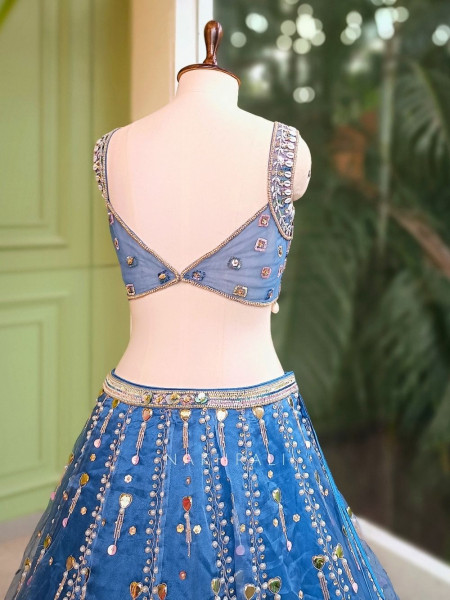 Azure  Beaded Sequin Lehenga