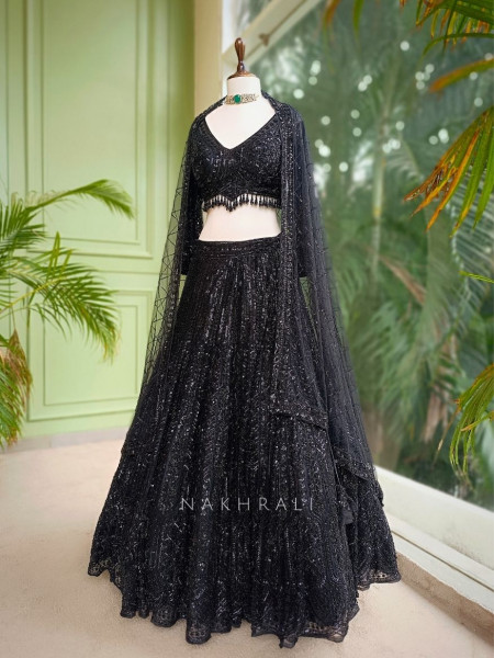Regalia Black Embroidered Lehenga