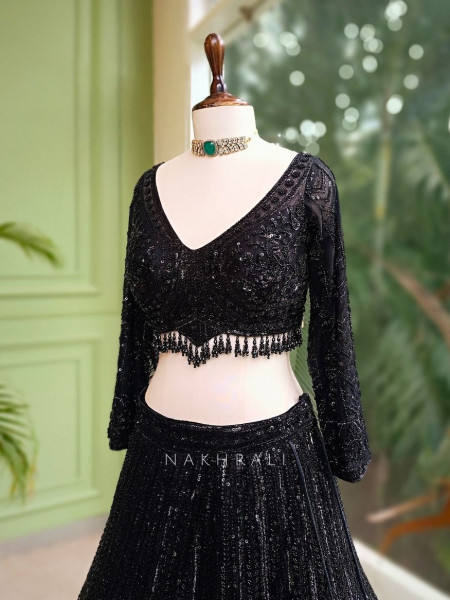 Regalia Black Embroidered Lehenga
