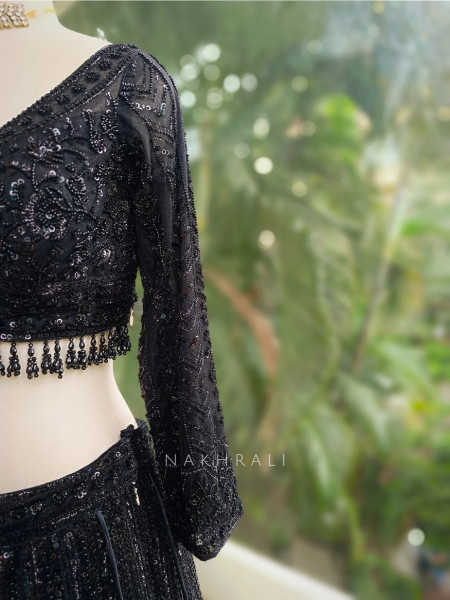 Regalia Black Embroidered Lehenga