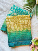 Aarunya Mehendi Green Dress Material with Kantha and Floral Print