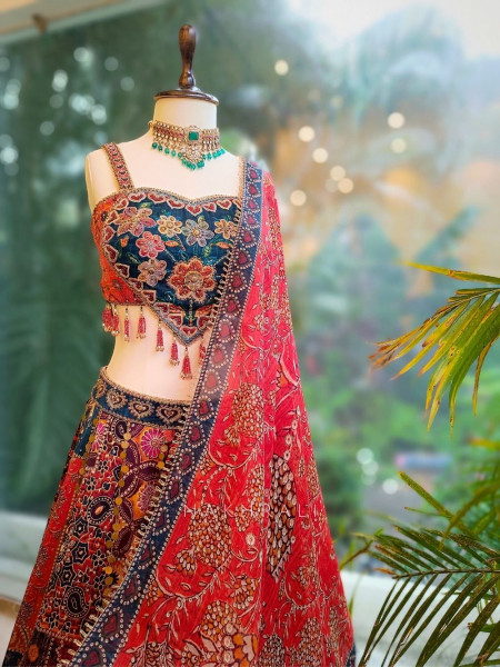 Aarvika Multicolor Printed Lehenga Set with Bead & Sequin Work