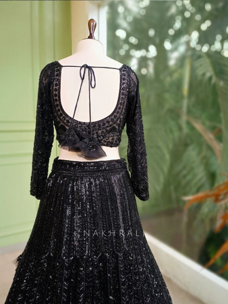 Regalia Black Embroidered Lehenga