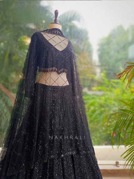 Regalia Black Embroidered Lehenga