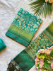 Aarunya Aqua blue Dress Material with Kantha and Floral Print