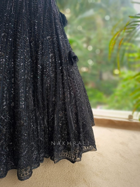 Regalia Black Embroidered Lehenga