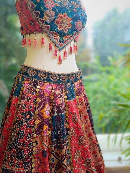 Aarvika Multicolor Printed Lehenga Set with Bead & Sequin Work