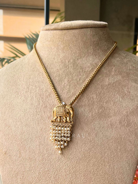 Gajraj Temple Long Necklace Set