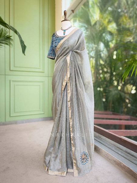Ruvika Green Saree with Readymade Blouse
