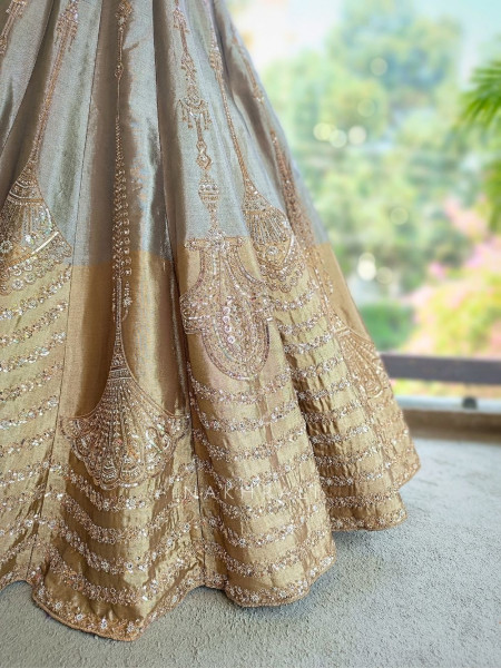 Glistening Brown Sequin Embroidered Lehenga Set