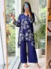Chitraa Purple Modal Satin Kaftan Pant Set
