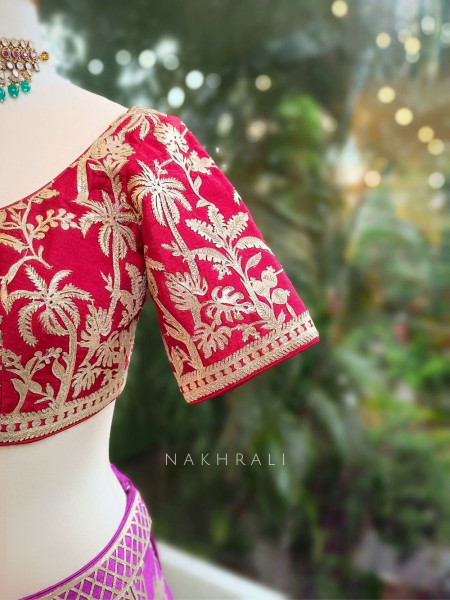 Prisha Purple Silk Lehenga with Gota Patti Embroidery