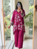 Chitraa Magenta Modal Satin Kaftan Pant Set