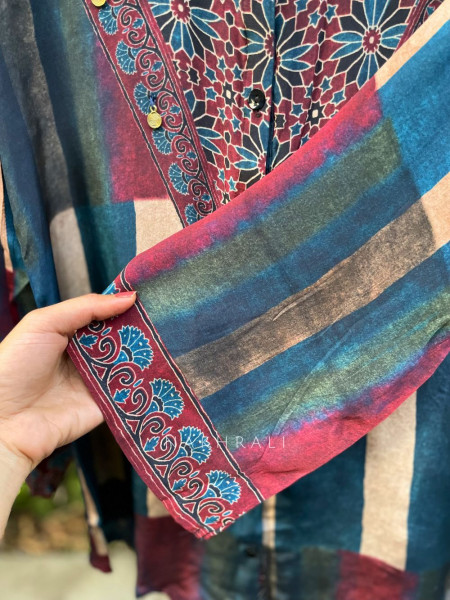 Summer Blue Printed Shirt in Soft Fabric