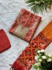 Rajvanshi Orange Multi-Color Dress Material with Mirror Work