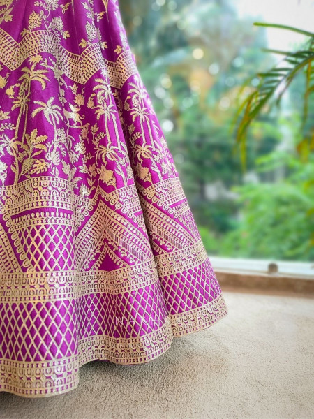 Prisha Purple Silk Lehenga with Gota Patti Embroidery