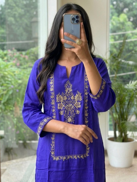 Kanak-Tarang Purple Satin Co-ord Set